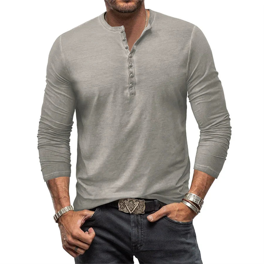 Camisa Henley de Manga Larga