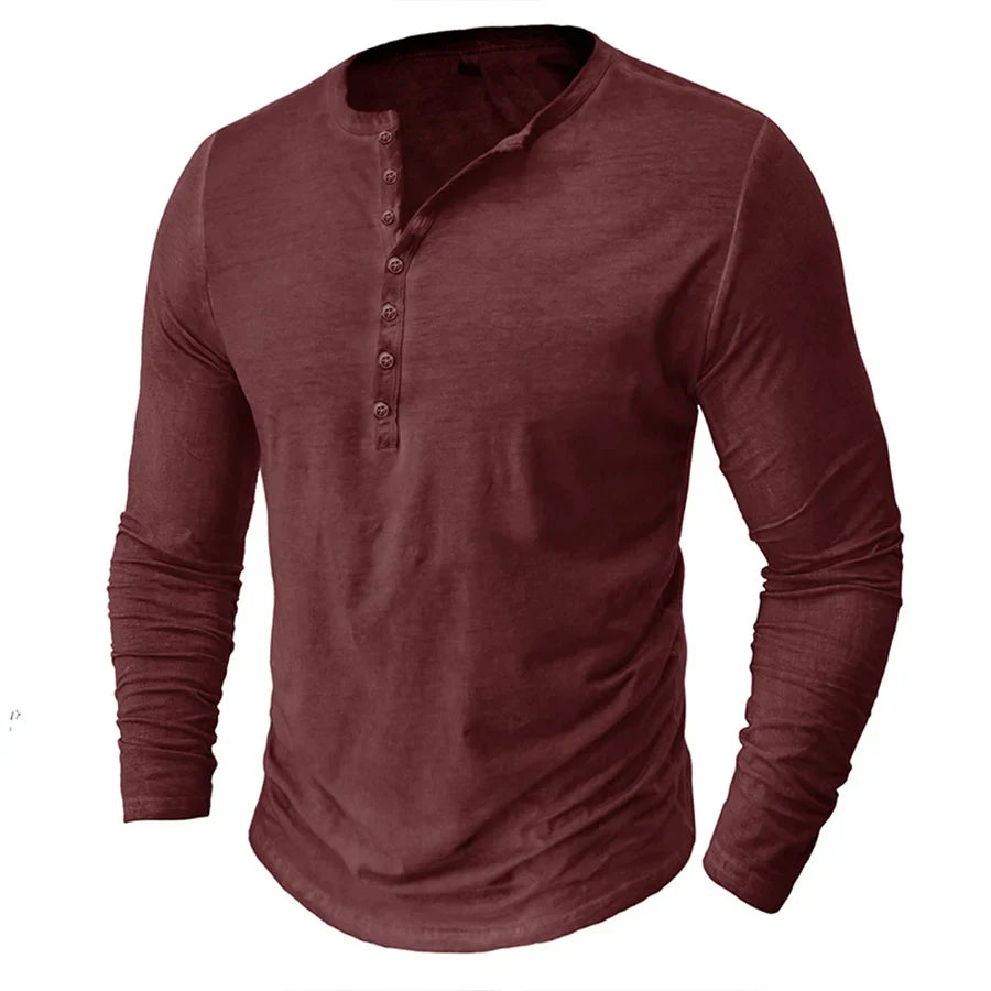 Camisa Henley de Manga Larga